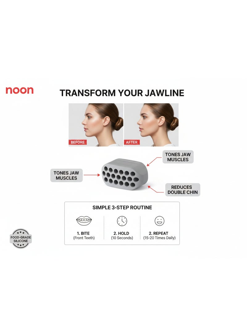My souq :Jawline Resistance & Muscle Exerciser - Physical Therapy Tool for Jaw Strengthening & Contouring - Grey. - Image 2